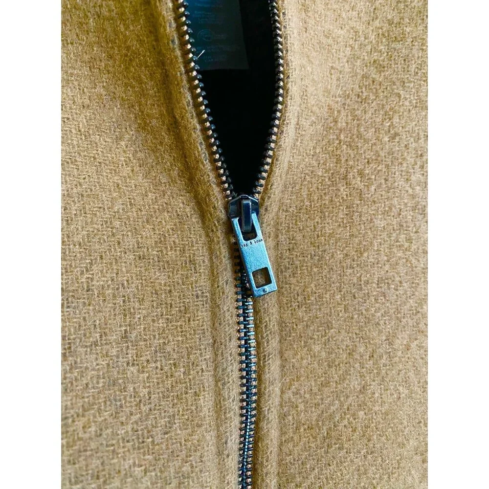 rag & bone Recycled Wool Bomber Poncho One Size Camel Brown Made in Italy - Picture 6 of 11